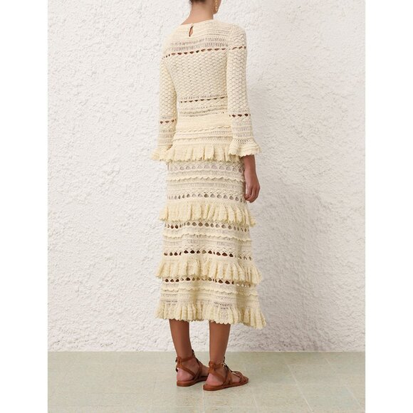 NWOT Zimmermann Waverly cream Crochet Crewneck Top shirt blouse size 0/ US 4 - Picture 3 of 8